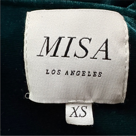 MISA Ophelie Velvet Wrap Tie Mini Dress in Teal Sz XS - Picture 5 of 5